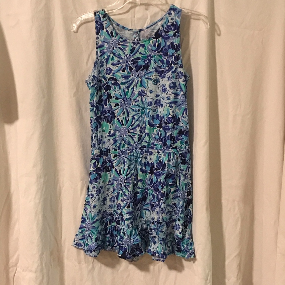 Lilly Pulitzer Kids Dress in Blue and Green Floral